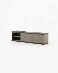 LORA Media Unit Aged Oak Veneer Matte