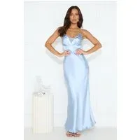 Lorelei Satin Maxi Dress Blue Lorelei Satin Maxi Dress Blue
