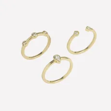 Louise Interchangeable Rings - 7 18k Gold Plated Louise Interchangeable Rings - 7 18k Gold Plated