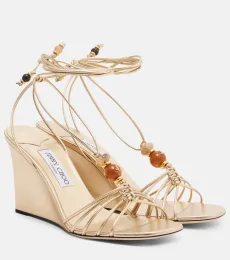 Lova embellished leather wedge sandals Lova embellished leather wedge sandals