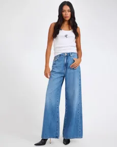 Love Machines Mid Waist Super Wide Leg Denim Jeans Denim Jeans - Love Machines Bright Blue Size 30 One Teaspoon Love Machines Mid Waist Super Wide Leg Denim Jeans Denim Jeans - Love Machines Bright Blue Size 30 One Teaspoon