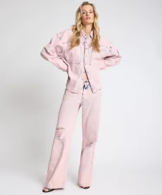 Low Riders Low Waist Wide Leg Denim Jeans - Pink Haze, Low Riders Low Waist Wide Leg Denim Jeans - Pink Haze,