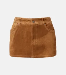 Low-rise suede miniskirt Low-rise suede miniskirt