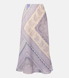 Lucky printed linen skirt Lucky printed linen skirt
