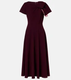 Luna bow-detail crêpe midi dress Luna bow-detail crêpe midi dress