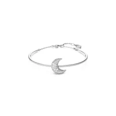 Luna Crystal Moon Rhodium Bangle - 15cm Luna Crystal Moon Rhodium Bangle - 15cm