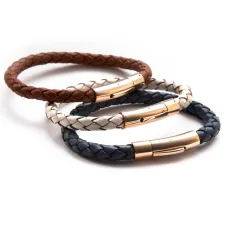 Luxury Leather and Rose Gold Bracelet Luxury Leather and Rose Gold Bracelet