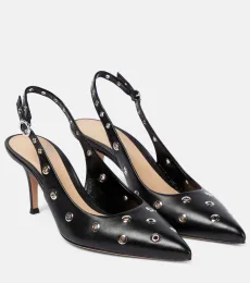 Lydia studded leather slingback pumps Lydia studded leather slingback pumps