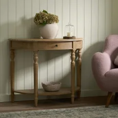 Lyon Console Table, Weathered Oak