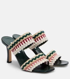 Mabeco 90 leather-trimmed knitted mules Mabeco 90 leather-trimmed knitted mules