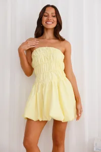 Maddi Strapless Bubble Mini Dress Yellow Maddi Strapless Bubble Mini Dress Yellow