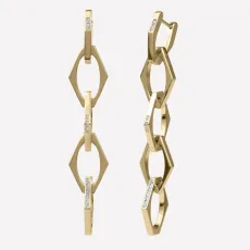 Maél Chain Link Earrings - Rhodium Plated Brass