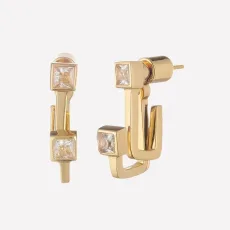 Maelenn Gold Ear Jacket Earrings - Champagne 18k Gold Plated Maelenn Gold Ear Jacket Earrings - Champagne 18k Gold Plated