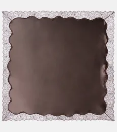 Magda Butrym Lace-trimmed silk satin scarf Magda Butrym Lace-trimmed silk satin scarf