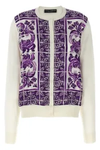 Maiolica print cardigan - Purple Maiolica print cardigan - Purple