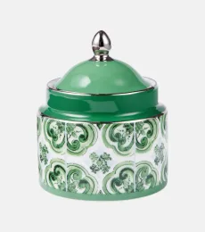 Majolica porcelain sugar bowl