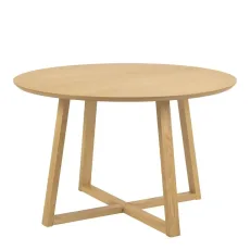 Malika 120cm Round Dining Table In Oak Malika 120cm Round Dining Table In Oak