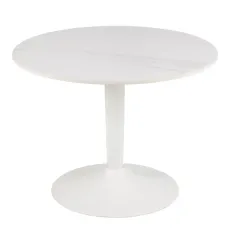 Malta Ceramic Round Coffee Table In White 60x45cm