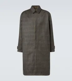Manteau Palo réversible en laine et soie à carreaux Manteau Palo réversible en laine et soie à carreaux