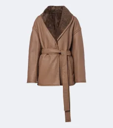 Manu shearling-lined leather coat