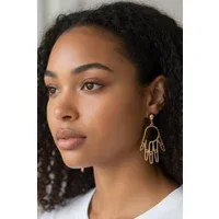 Manuela Gold Hand Pendant Earrings