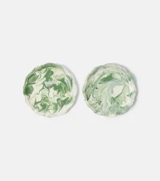 Marbled set of 2 ceramic dessert plates Marbled set of 2 ceramic dessert plates