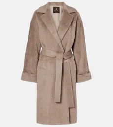 Maria alpaca and wool wrap coat