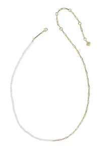 Markie Gold Half Chain Necklace Freshwater Cultured Pearl