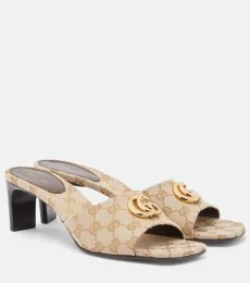 Marmont Double G GG canvas mules Marmont Double G GG canvas mules