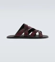 Marvin croc-effect leather slides Marvin croc-effect leather slides