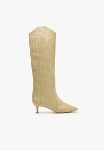 Maryana Lo Crocodile-Embossed Leather Boot Maryana Lo Crocodile-Embossed Leather Boot