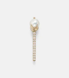 Mateo 14kt gold brooch with diamonds and pearls Mateo 14kt gold brooch with diamonds and pearls