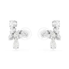 Matrix Rhodium Plated Mixed Cuts White Clip On Earrings Matrix Rhodium Plated Mixed Cuts White Clip On Earrings