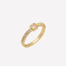 Maud Bezel Eternity Band - 18k Gold Plated 6 Maud Bezel Eternity Band - 18k Gold Plated 6