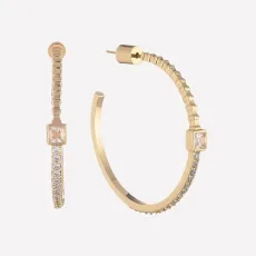 Maud Ribbed Hoop Earrings - 18k Rose Gold Plated Maud Ribbed Hoop Earrings - 18k Rose Gold Plated