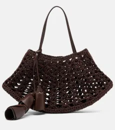 Maya Small crochet leather top-handle bag