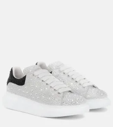 McQueen Oversized embellished leather sneakers McQueen Oversized embellished leather sneakers
