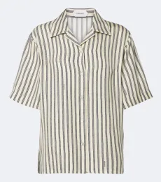 Meandros striped silk twill shirt Meandros striped silk twill shirt