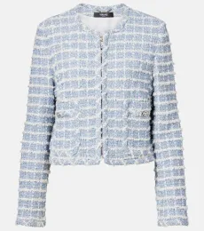 Medusa cropped cotton-blend tweed jacket Medusa cropped cotton-blend tweed jacket