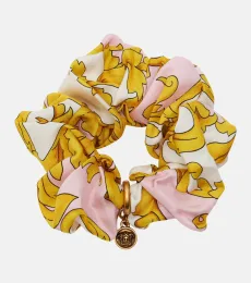 Medusa printed silk scrunchie