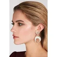 Megan Gold With Silver Moon Earring