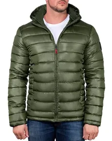 Men Quilted Jacket Casual Calender Kaki L Men Quilted Jacket Casual Calender Kaki L