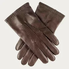 Men's Hand Stitched Brown Cashmere Lined Leather Gloves Men's Hand Stitched Brown Cashmere Lined Leather Gloves