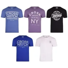 Mens 5 Pack T-Shirts Variety Multipack Designer Logo Tees Summer Holiday Cotton Tops L Mens 5 Pack T-Shirts Variety Multipack Designer Logo Tees Summer Holiday Cotton Tops L