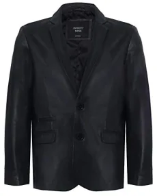 Men's Black Genuine Leather Blazer Soft Real Italian Fitted Vintage Jacket Coat M