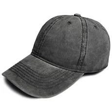 Mens Boys Cotton Classic Adjustable Stonewash Peaked Baseball Cap Hat-1 Charcoal Mens Boys Cotton Classic Adjustable Stonewash Peaked Baseball Cap Hat-1 Charcoal