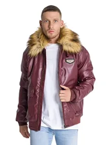 Men's Burgundy Aviator Jacket Coat, XL Men's Burgundy Aviator Jacket Coat, XL