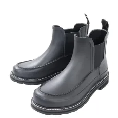 Men's Chelsea Moc Toe Wellington Boots, Black, 6 UK