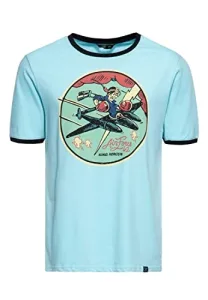 Men's Contrast T-Shirt | Short Sleeve Shirt | Basic Shirt | Regular Fit | Front Print | Retro | Vint