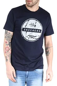 Mens Cotton Short Sleeve Stretchy Printed T Shirt Navy Small